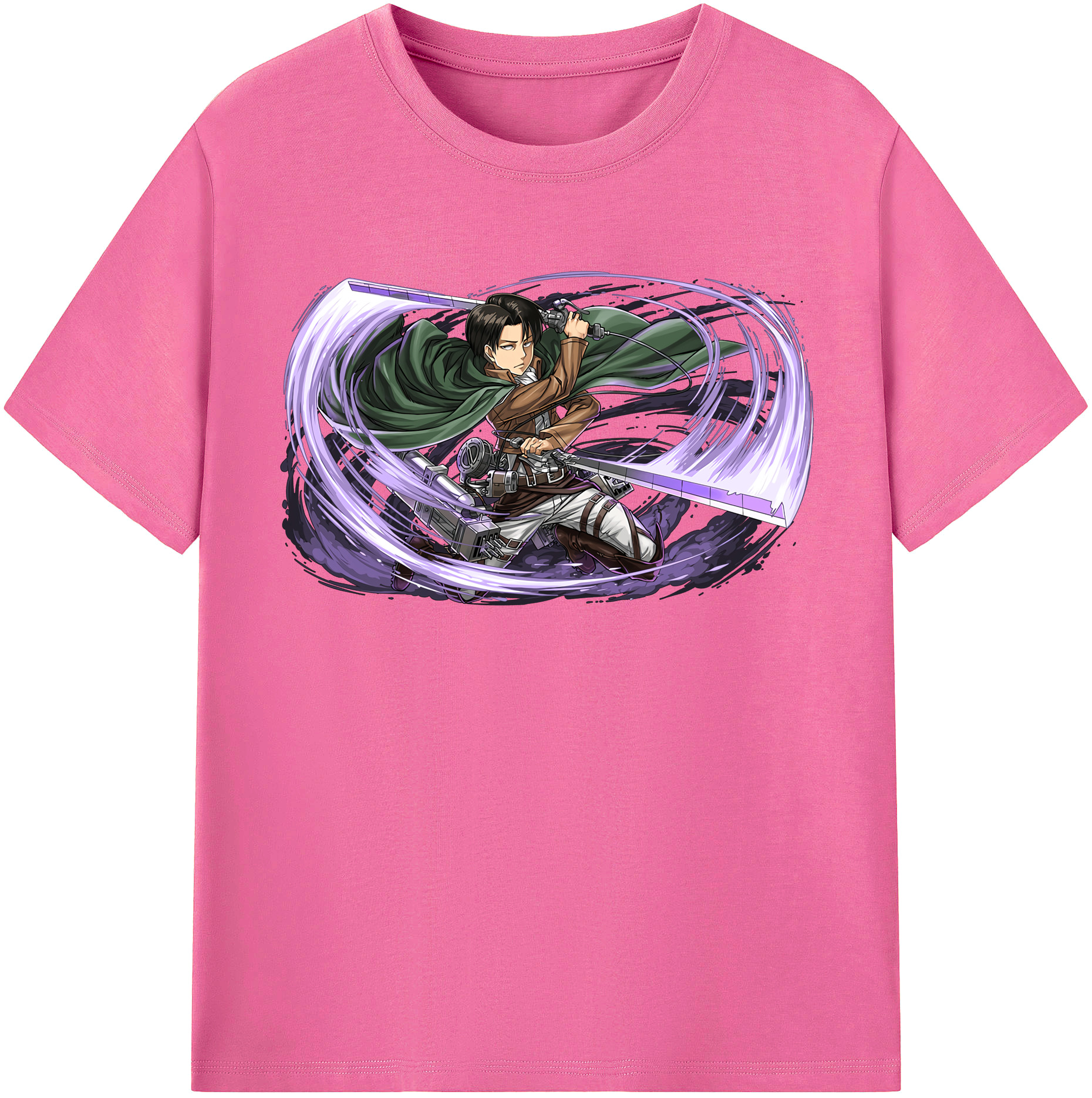 （画像用） 進撃の巨人 リヴァイ·アッカーマン Attack on Titan Levi Ackerman レディースカジュアルプリントTシャツ（綿100％）